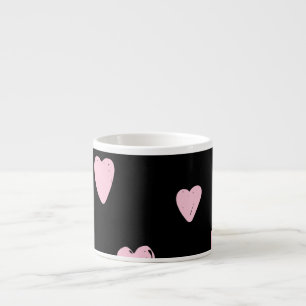 Valentine Pink Hearts: Vintage Love. Espresso Cup