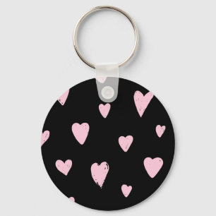 Valentine Pink Hearts: Vintage Love. Key Ring