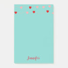 Valentine Pink Red Teal String Hearts Personalised