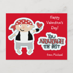 Valentine Pirate Heart Holiday Postcard