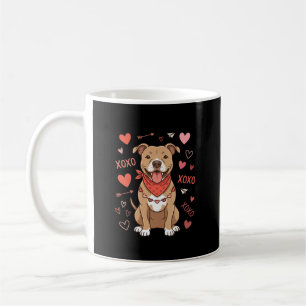 Valentine Pitbull Dog XOXO Love Design Coffee Mug