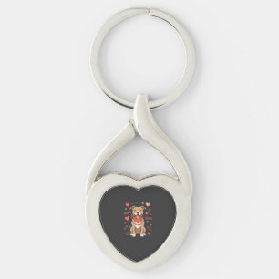Valentine Pitbull Dog XOXO Love Design Key Ring