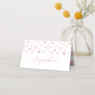 Valentine place setting, valentine food labels card
