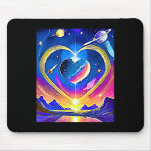 Valentine Planets Stars Moons Astrological Love Fo Mouse Pad
