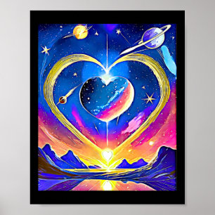 Valentine Planets Stars Moons Astrological Love Fo Poster