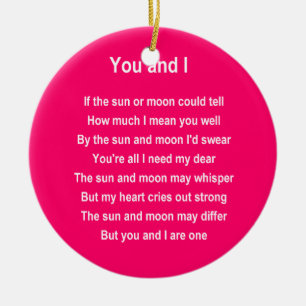 valentine poem ceramic tree decoration