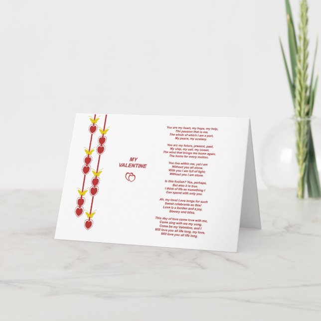 Valentine Poem Greeting Card (Front)