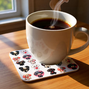 Valentine Poodle Dog dog lovers Coaster