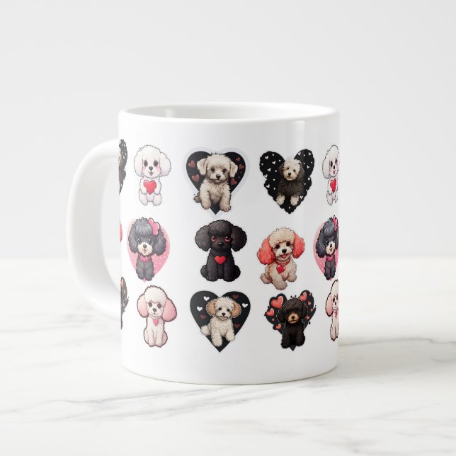 Valentine Poodle Dog | dog lovers | Large Coffee Mug (Front Left)
