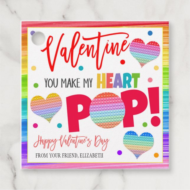 Valentine Pop It Gift Tags (Front)