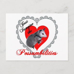 Valentine Possum Holiday Postcard