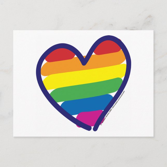 Valentine Pride Rainbow Holiday Postcard (Front)
