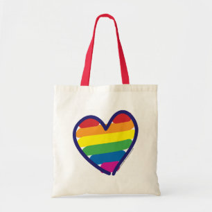 Valentine Pride Rainbow Tote Bag