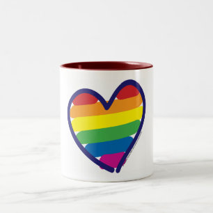 Valentine Pride Rainbow Two-Tone Coffee Mug