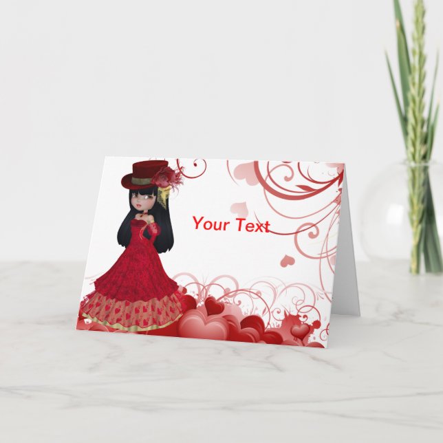 Valentine Princess Greeting Card (Front)