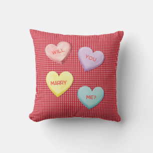 Valentine proposal cushion