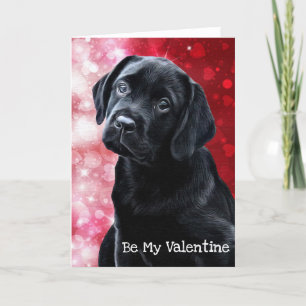 Valentine Puppy - Black Lab Holiday Card