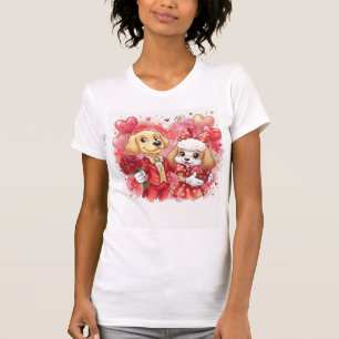 Valentine Puppy Love PNG Golden Retriever T-Shirt