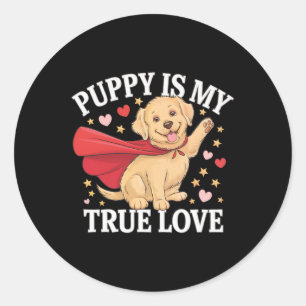 Valentine Puppy Love Shirt For Puppy Lovers Classic Round Sticker