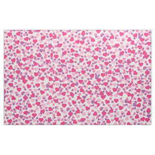 Valentine Purple and Pink Hearts Fabric