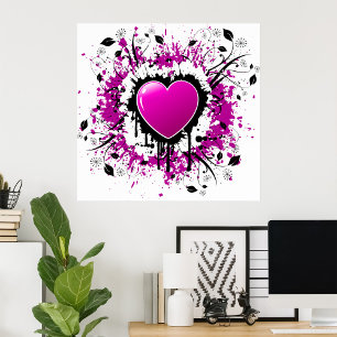 Valentine Purple Heart Poster