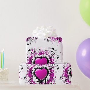 Valentine Purple Heart Wrapping Paper