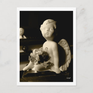 Valentine Putto (Cherub) in sepia postcard