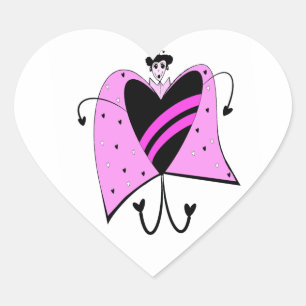 Valentine Queen love bug Heart Sticker