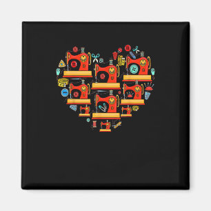 Valentine Quilting Sewing Seamstress Women Outfits Magnet