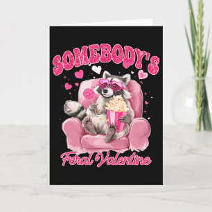 Valentine Racoon Heart Gles Lollipop Somebody's F Card