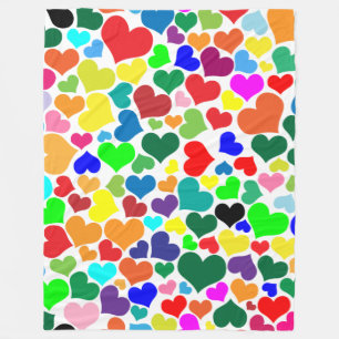 valentine rainbow hearts blanket
