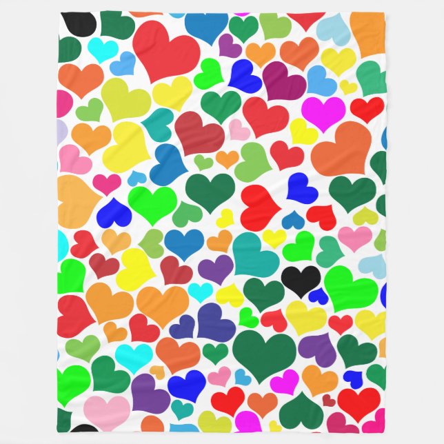 valentine rainbow hearts blanket (Front)