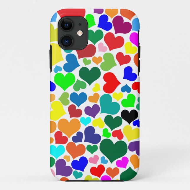 valentine rainbow hearts Case-Mate iPhone case (Back)