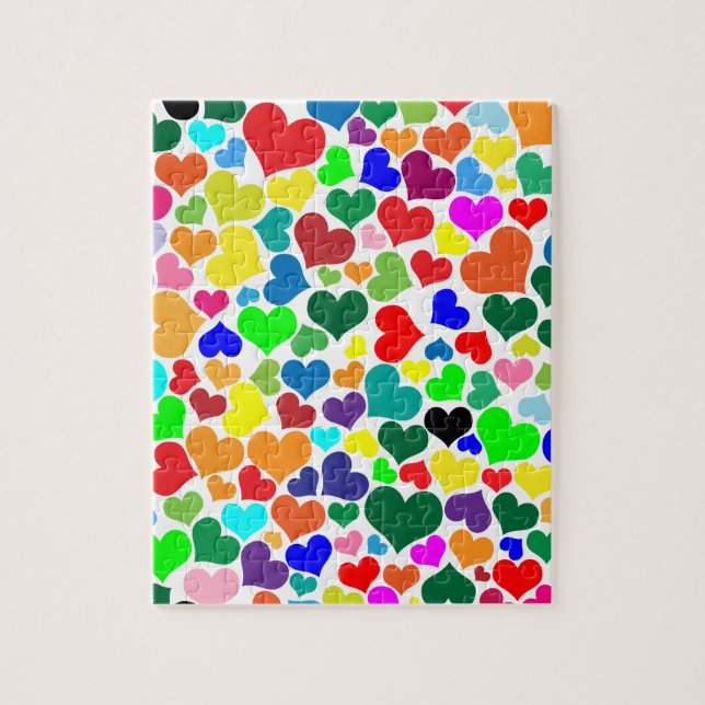 valentine rainbow hearts jigsaw puzzle (Vertical)