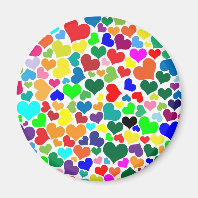 valentine rainbow hearts magnet (Front)