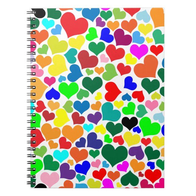 valentine rainbow hearts notebook (Front)