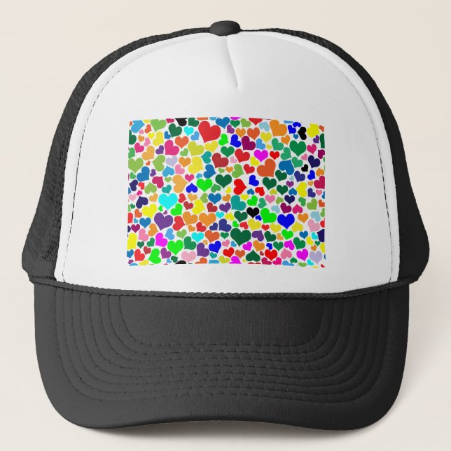 valentine rainbow hearts trucker hat (Front)
