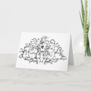 Valentine Rat Pile Holiday Card