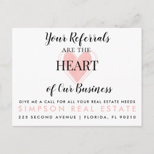Valentine Real Estate Referral Card Heart