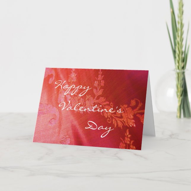 Valentine Red Floral Card - Customisable (Front)
