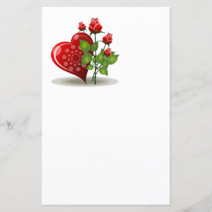 VALENTINE RED HEART AND RED ROSES