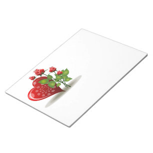 VALENTINE RED HEART AND RED ROSES NOTEPAD