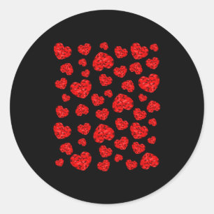 Valentine Red Heart  Classic Round Sticker