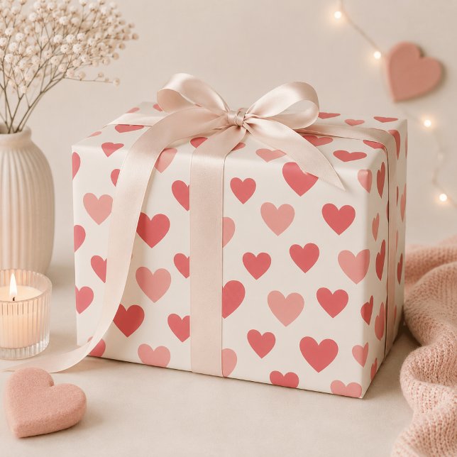 Valentine Red Heart Pattern Wrapping Paper (Creator Uploaded)