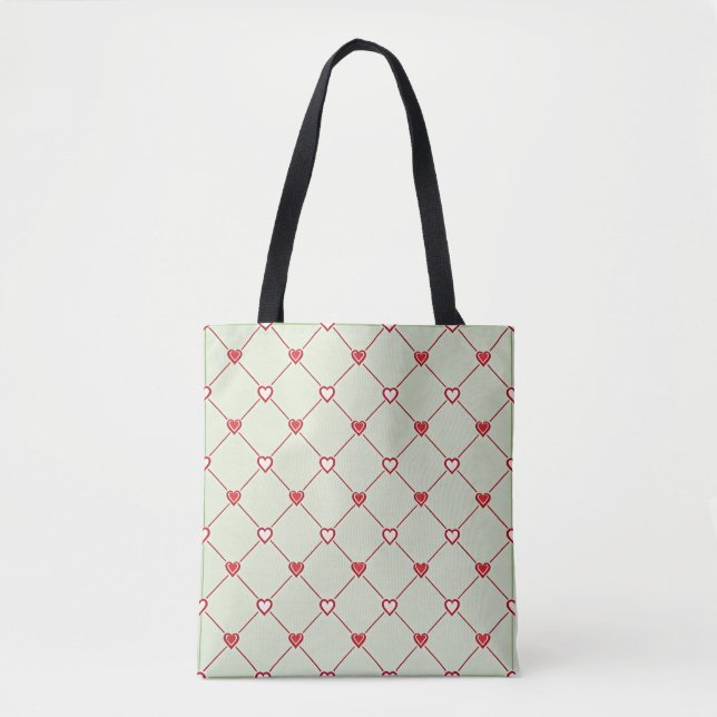 Valentine Red Heart Tote Bag (Front)