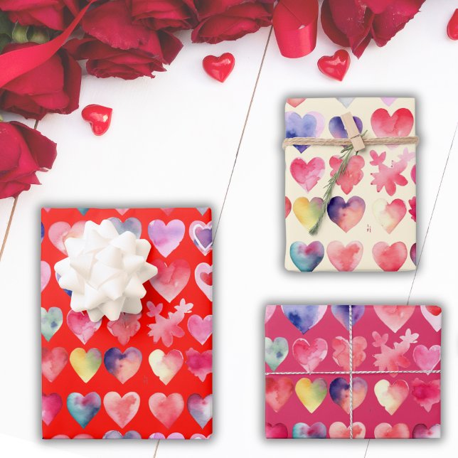Valentine Red Heartful Pattern Wrapping Paper Sheet (Creator Uploaded)