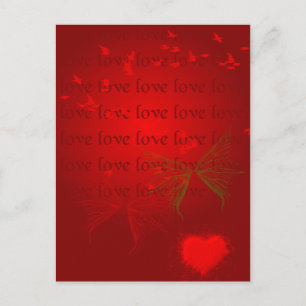Valentine Red Hearts Holiday Postcard