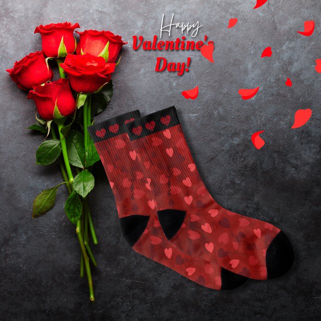 Valentine Red Multi Hearts  Socks (Valentine Red Multi Hearts Socks)