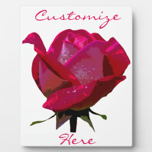 Valentine red rose plaque