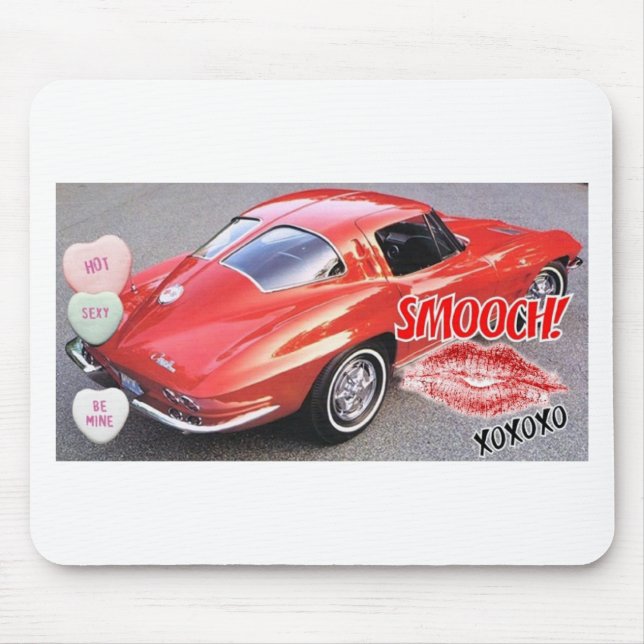Valentine Red Split Window Corvette Classic Mouse Pad (Front)